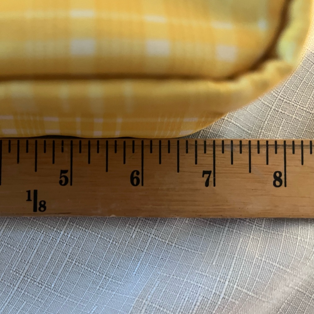 CANVAS Pencil, Eyeglass Case or Cosmetic Bag NWOT Yellow Plaid Zippered Pouch - Picture 5 of 6